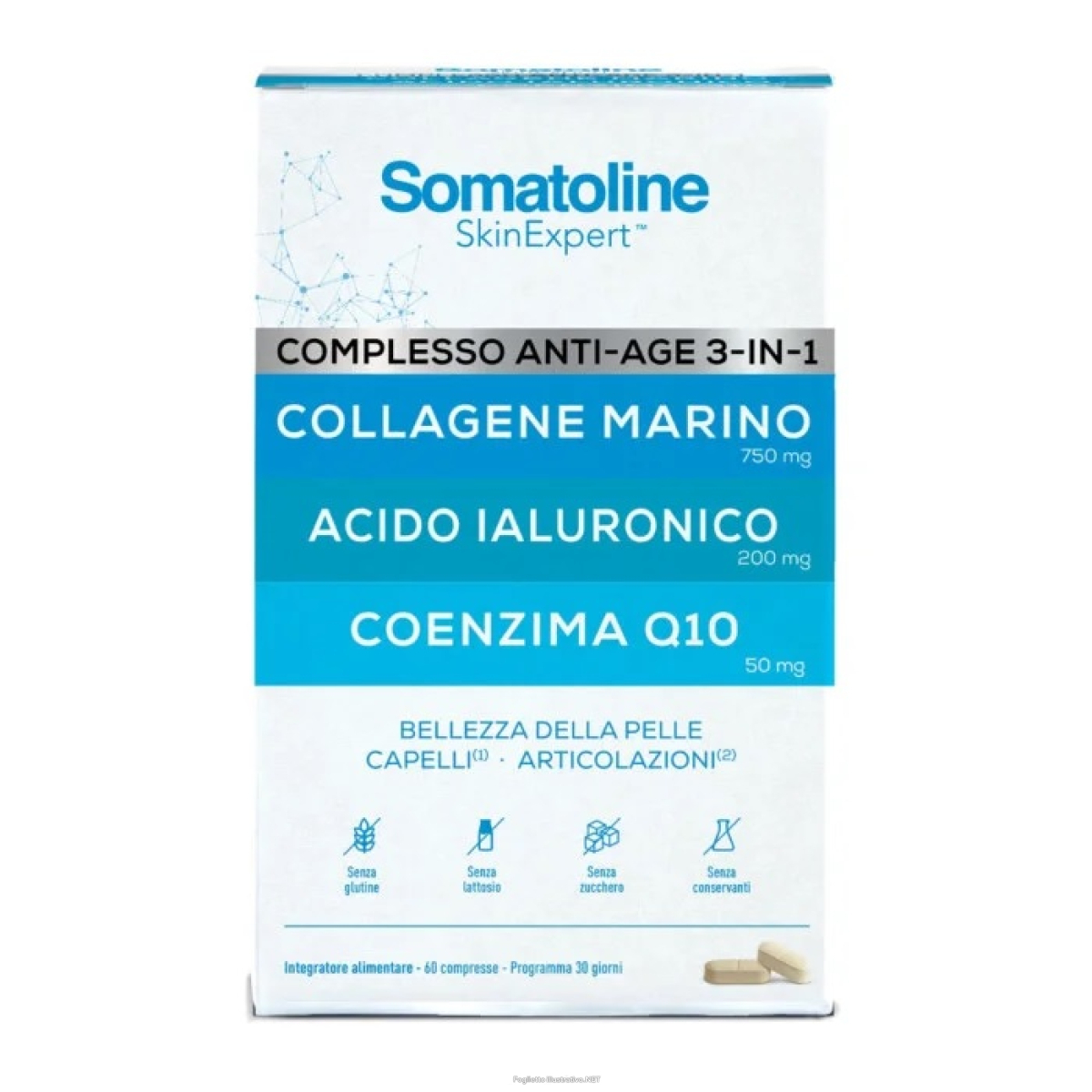 Cerca Offerte di somatoline skin expert complesso anti-age 3-in-1 integratore per pelle capelli e articolazioni 60 compresse e acquista online