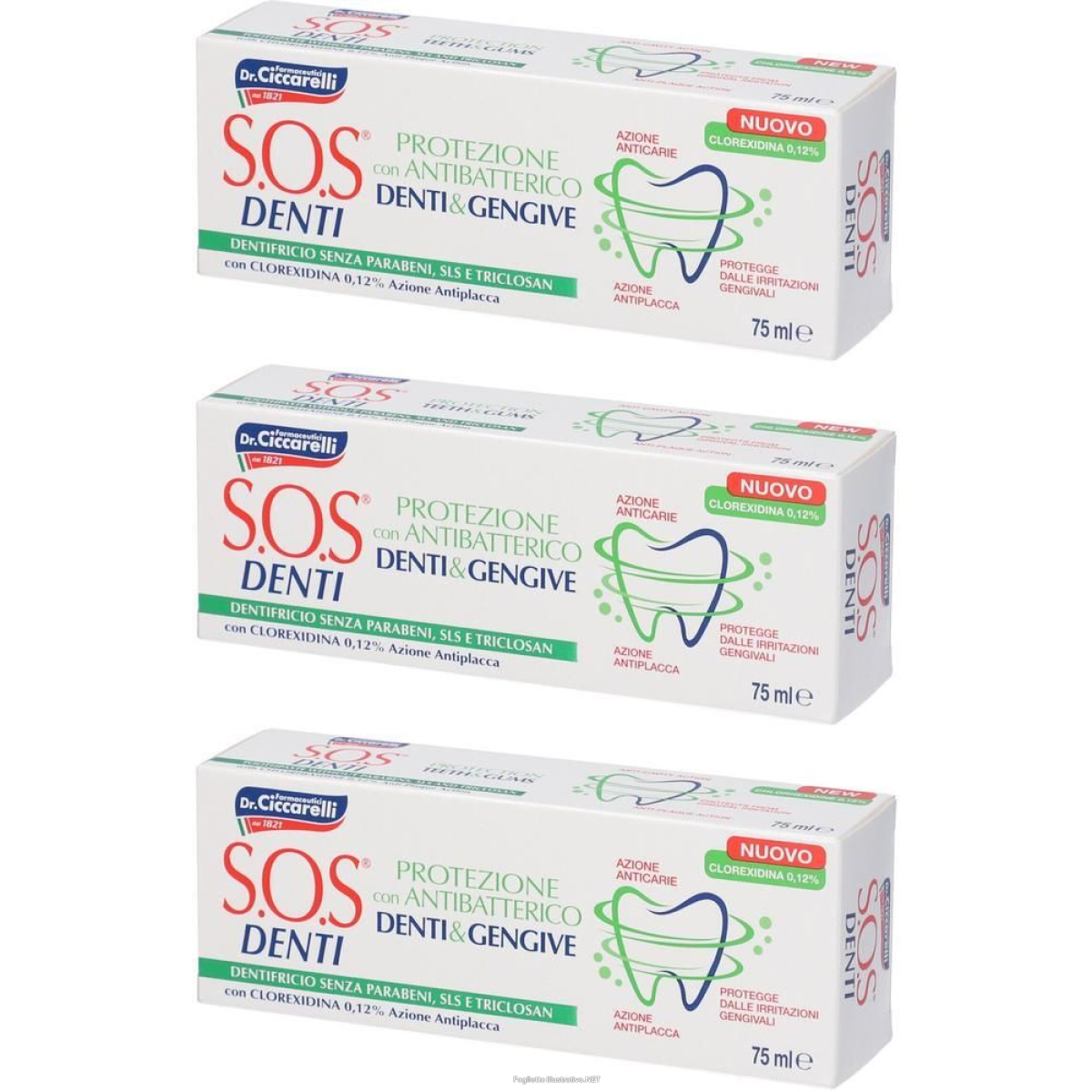 Cerca Offerte di sos denti antiplacca dentifricio 3x1 st e acquista online