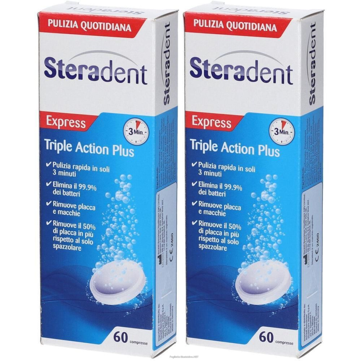 Cerca Offerte di steradent triple action plus 60 compresse 2x60 pz compresse effervesce e acquista online