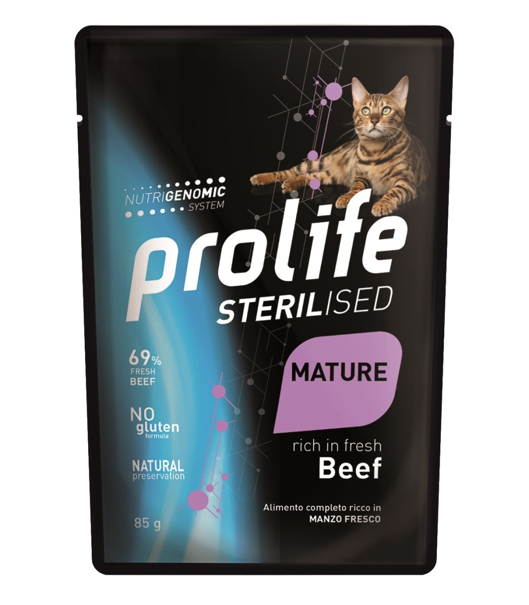Cerca Offerte di Sterilised mature manzo - alimento completo per gatto anziano sterilizzato 85 gr e acquista online