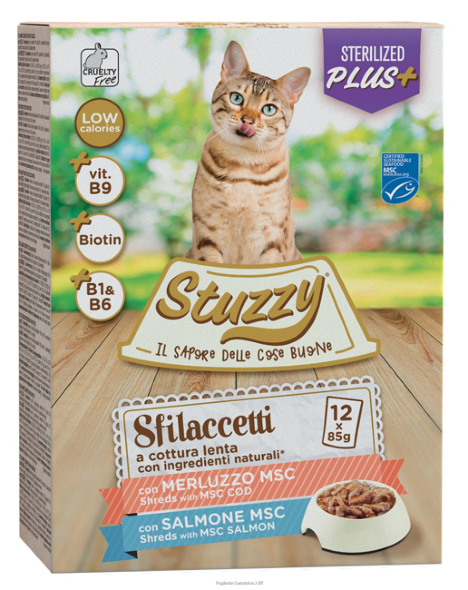 Cerca Offerte di stuzzy gatto sfilaccetti multipack adulto sterilizzato merluzzo & salmone cf. (12x85) gr e acquista online