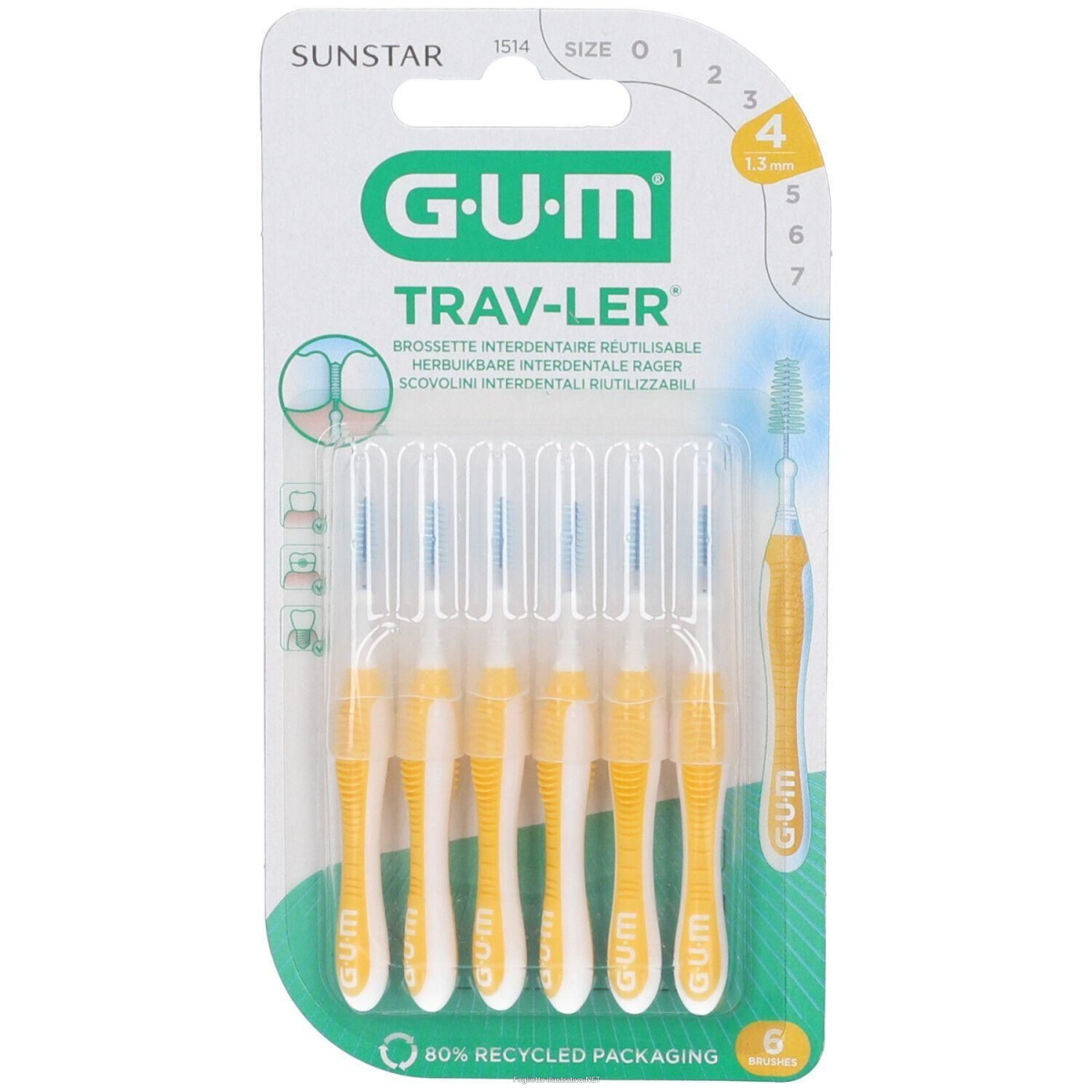 Cerca Offerte di sunstar gum trav-ler® scovolino interdentale 1.3 mm 4x6 pz spazzolino e acquista online