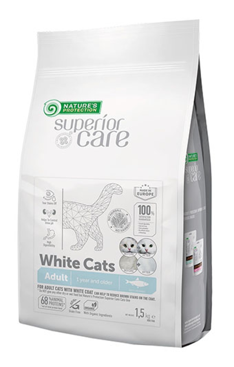 Cerca Offerte di Superior care white cats aringa - alimento secco completo per gatti adulti con manto chiaro 1,5 kg e acquista online