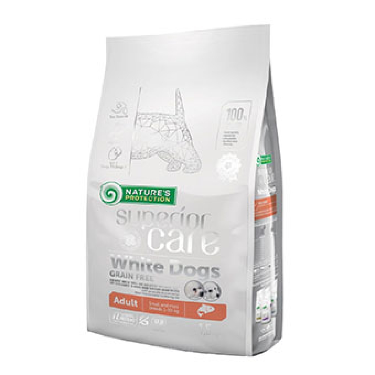 Cerca Offerte di Superior care white dog grain free salmone - alimento completo per cani adulti di piccola taglia con manto bianco 1.5 kg e acquista online
