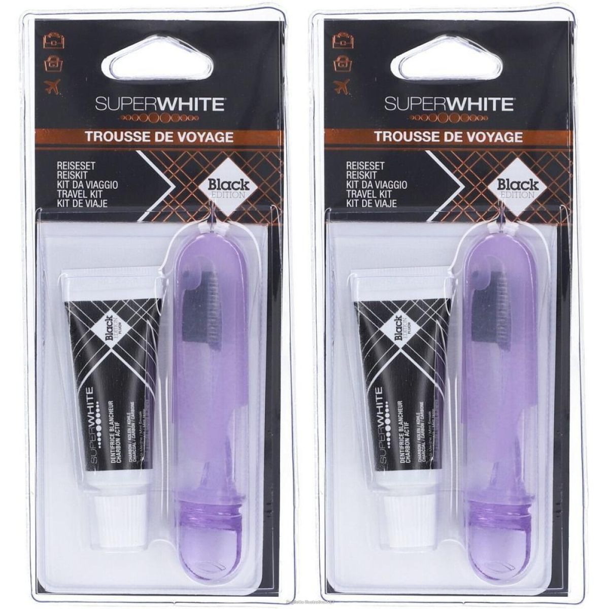 Cerca Offerte di superwhite black edition trousse de voyage spazzolino e dentifricio 2x e acquista online