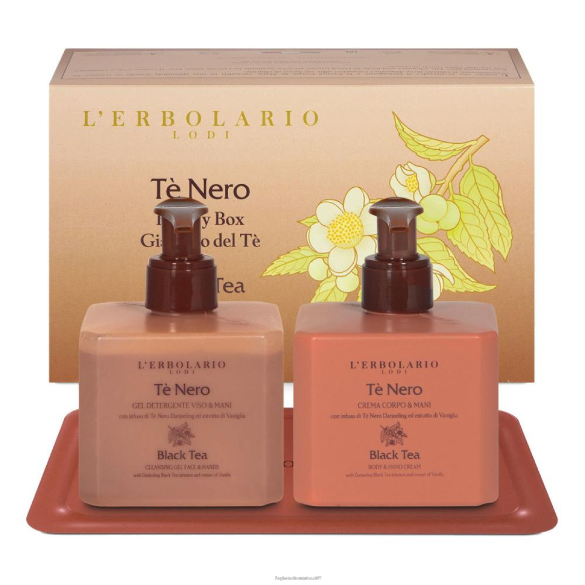 Trova Offerte di te' nero beauty box giardino del te' 1 gel detergente viso & mani 270 ml + 1 crema corpo & mani 250 ml e compra online