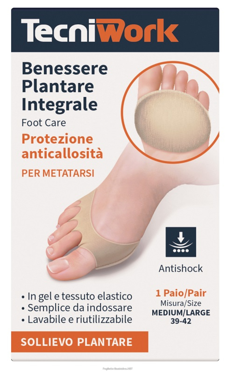 Trova Offerte di tecniwork benessere plantare integrale cuscinetti metatarsali anticallosità misura medium 1 paio e compra online