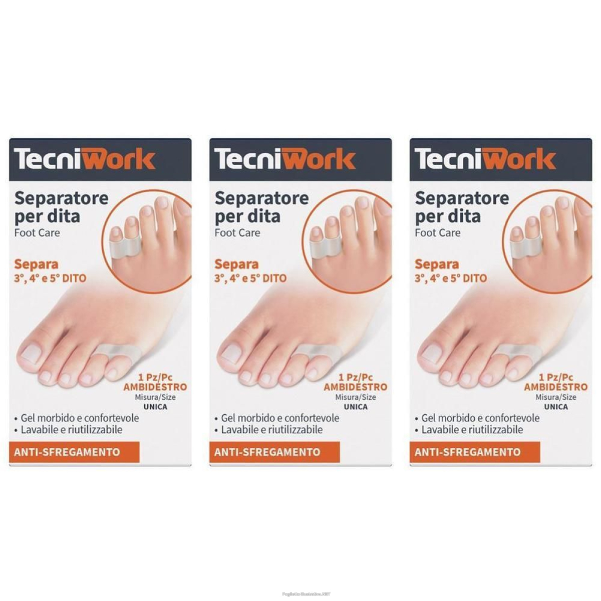 Trova Offerte di tecniwork separatore per dita 3°, 4° e 5° dito - ambidestro misura uni e compra online