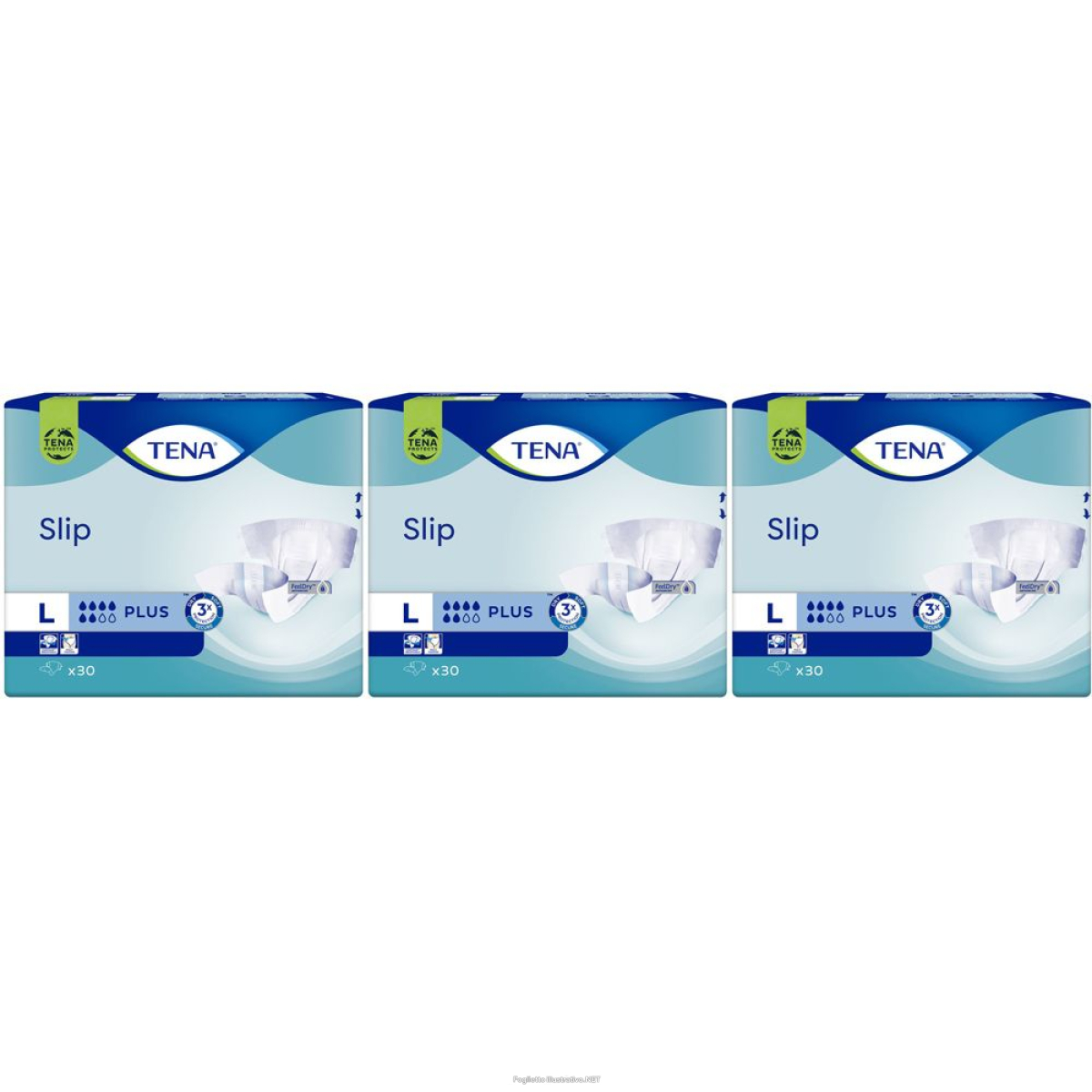 Trova Offerte di tena® slip plus l set da 3 3x30 pz assorbenti e compra online