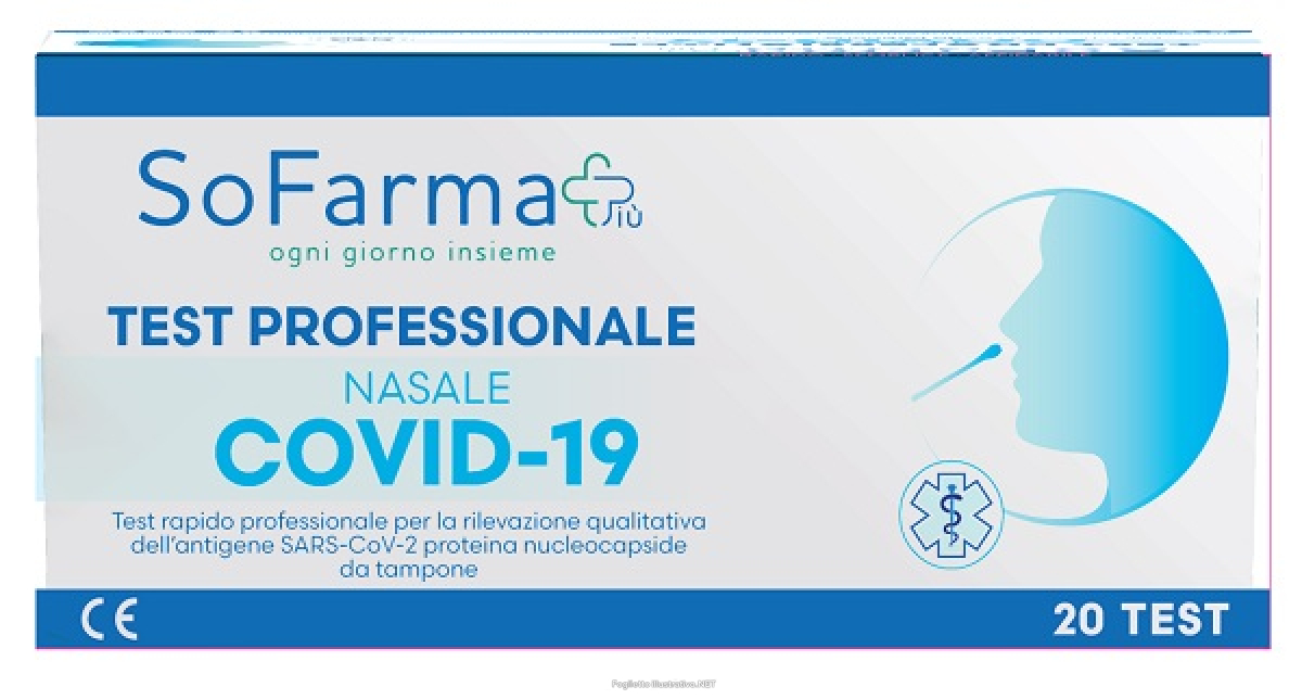 Trova Offerte di test antigenico rapido covid-19 sofarmapiu' nasale rilevazione qualitativa antigeni sars-cov-2 in tamponi nasali 20 pezzi uso professionale e compra online