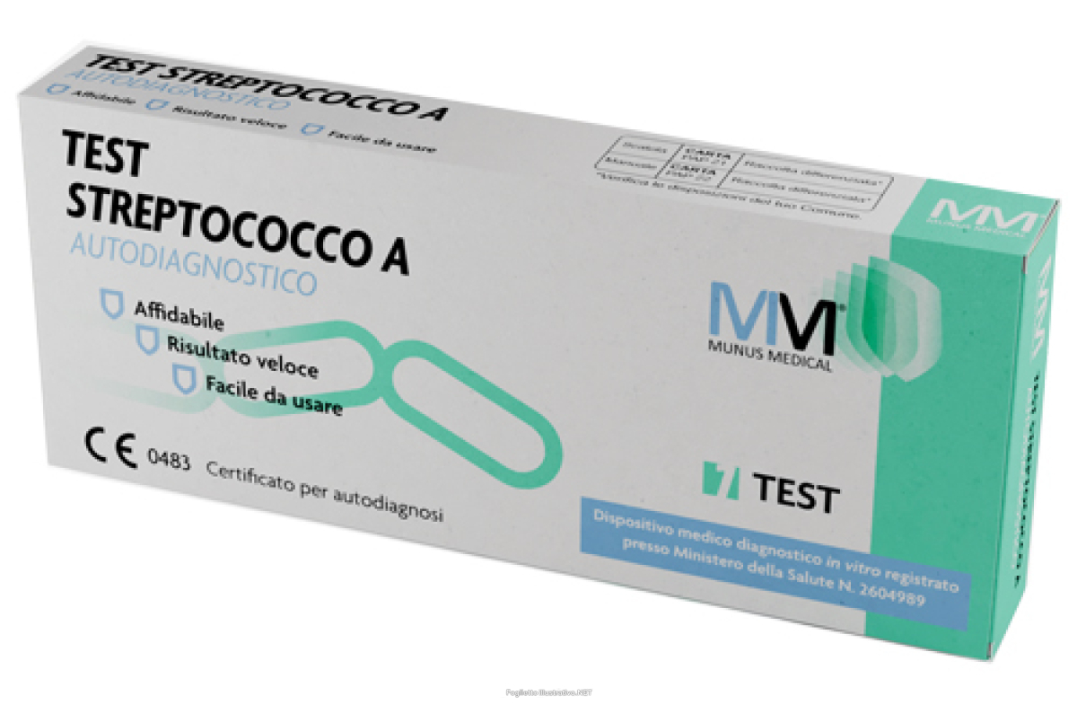 Trova Offerte di test streptococco a autodiagnostico munus medical rilevazione batterio streptococco b-emolitico di gruppo a da tampone faringeo e compra online