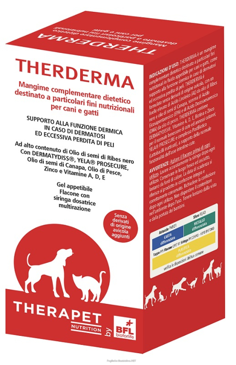 Trova Offerte di therderma mangime complementare dietetico per il supporto della funzione dermica di cani e gatti 60 grammi e compra online