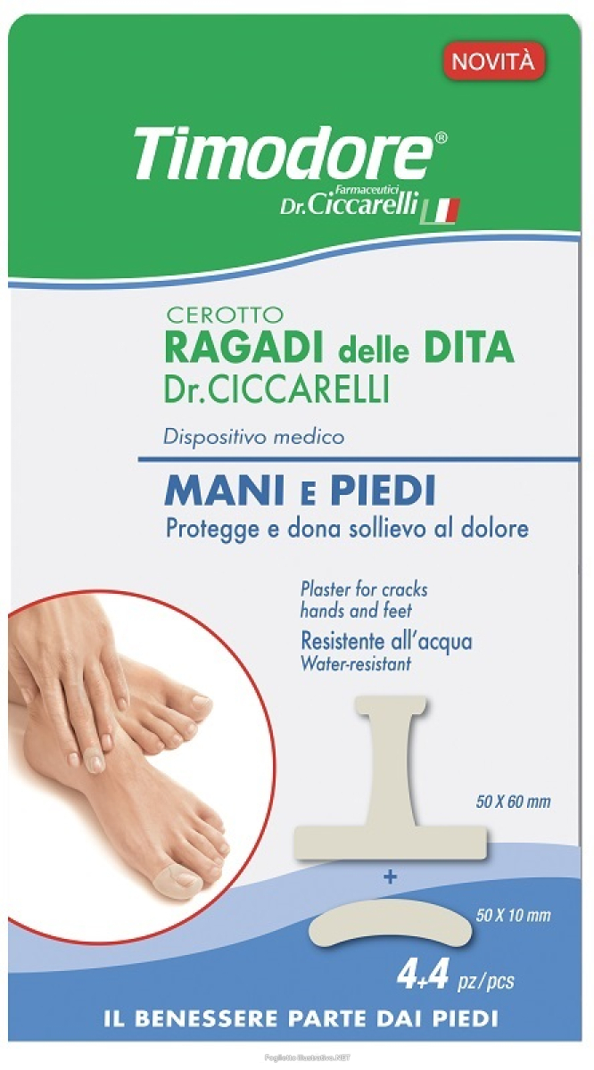 Trova Offerte di timodore cerotto ragadi dita mani e piedi 50x60 mm 4 pezzi + 50x10 mm 4 pezzi e compra online