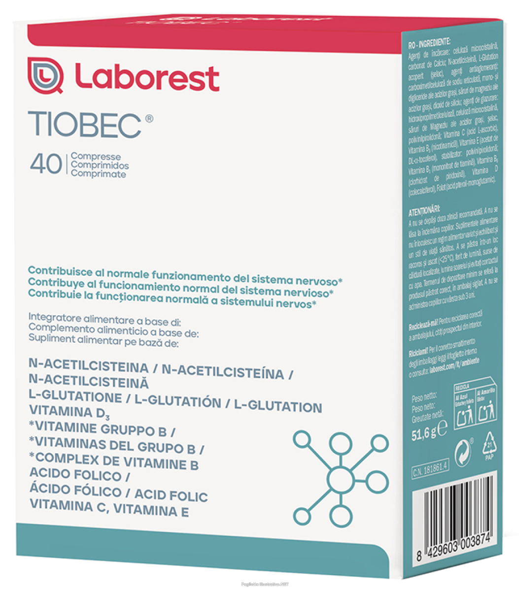Trova Offerte di tiobec 40 compresse nuova formulazione senza glutine senza lattosio e compra online