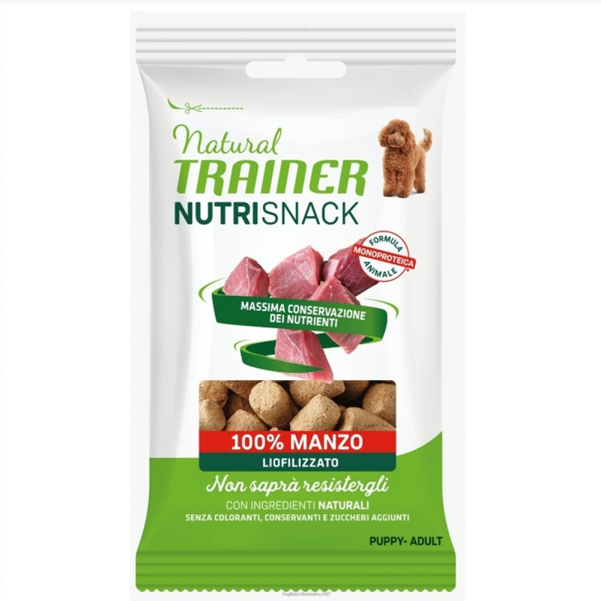Trova Offerte di trainer natural cane nutrisnack puppy/adult 100% manzo 20gr (bustina) e compra online