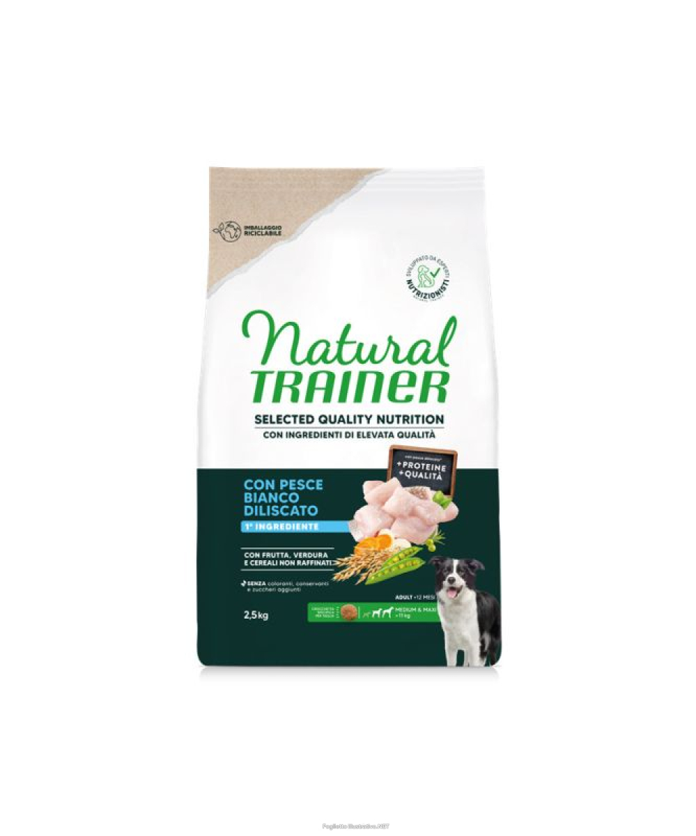 Trova Offerte di trainer natural cane selected quality nutrition medium/maxi adult pesce 2,5kg e compra online