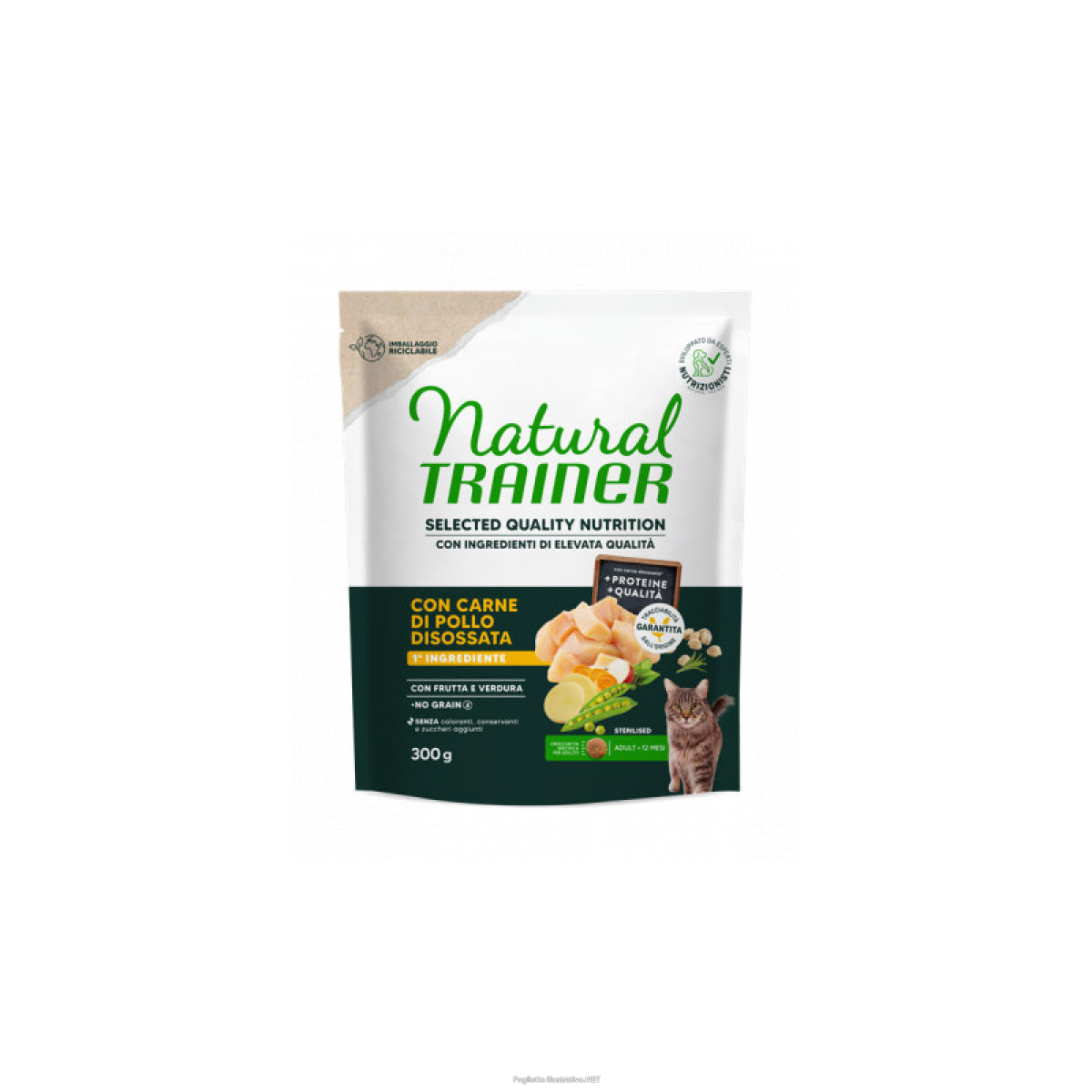 Trova Offerte di trainer natural gatto selected quality nutrition no grain sterilized adult pollo 300gr e compra online
