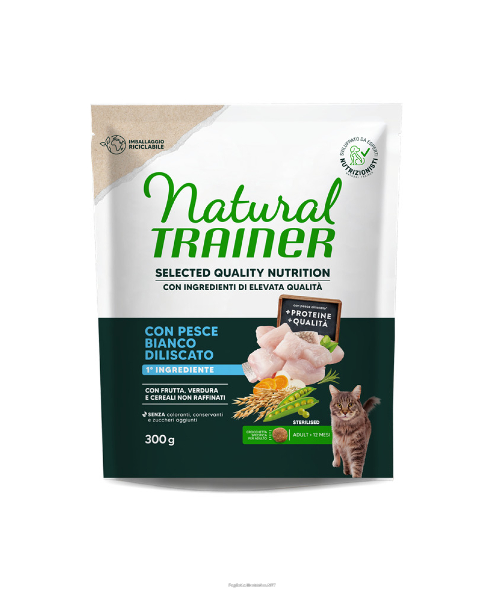 Trova Offerte di trainer natural gatto selected quality nutrition sterilized adult pesce 300gr e compra online