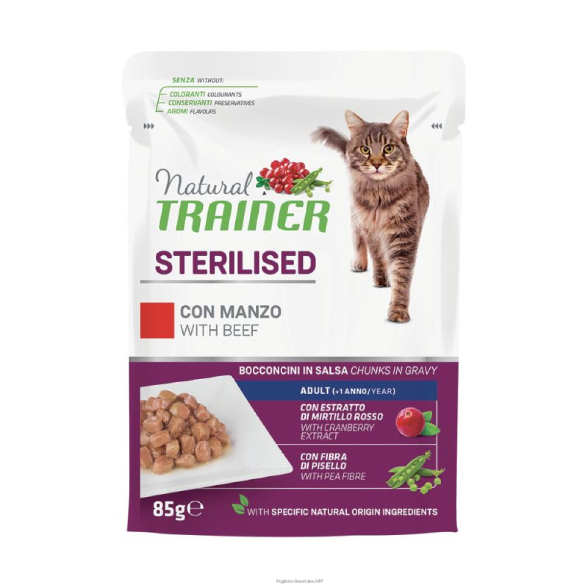 Trova Offerte di trainer natural gatto sterilised gravy (in salsa) adult manzo 85gr (bustina) e compra online