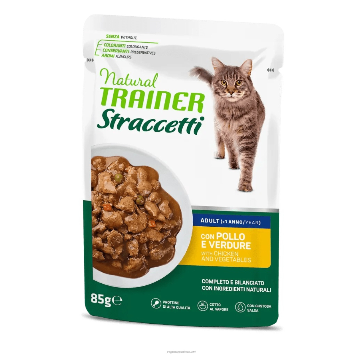 Trova Offerte di trainer natural gatto straccetti pollo verdure 85gr (bustina) e compra online