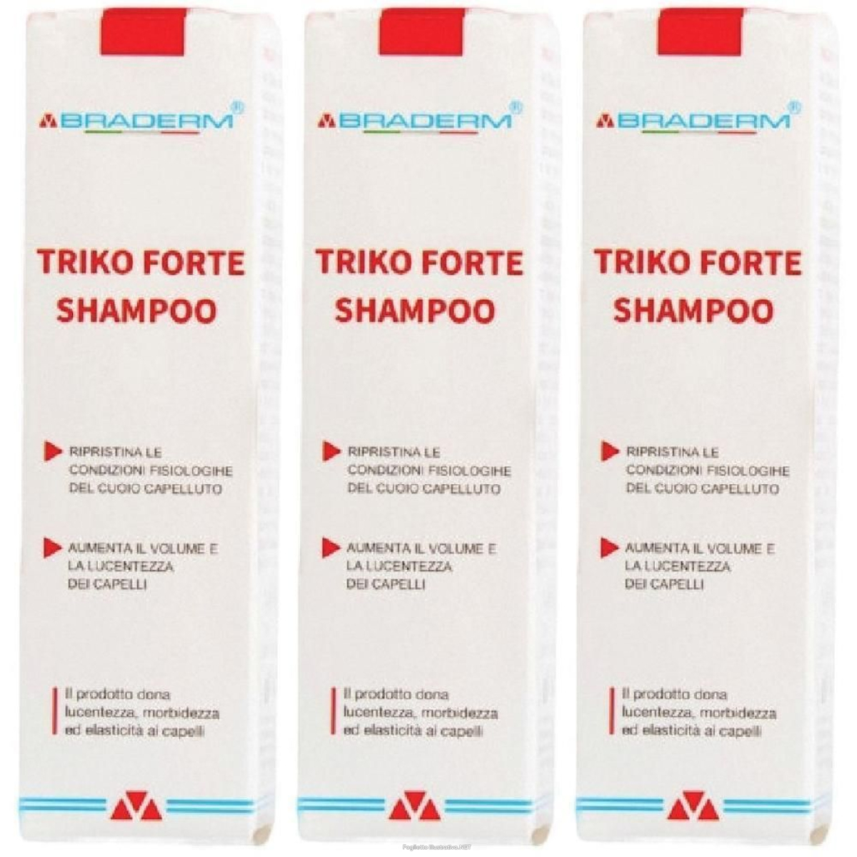 Trova Offerte di triko forte shampoo 200 ml braderm 3x200 ml e compra online