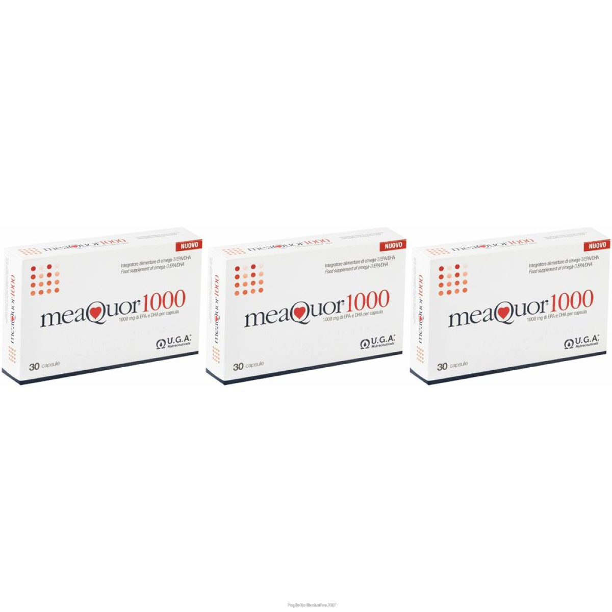 Trova Offerte di u.g.a.® nutraceuticals meaquor® 1000 set da 3 3x30 pz capsule e compra online