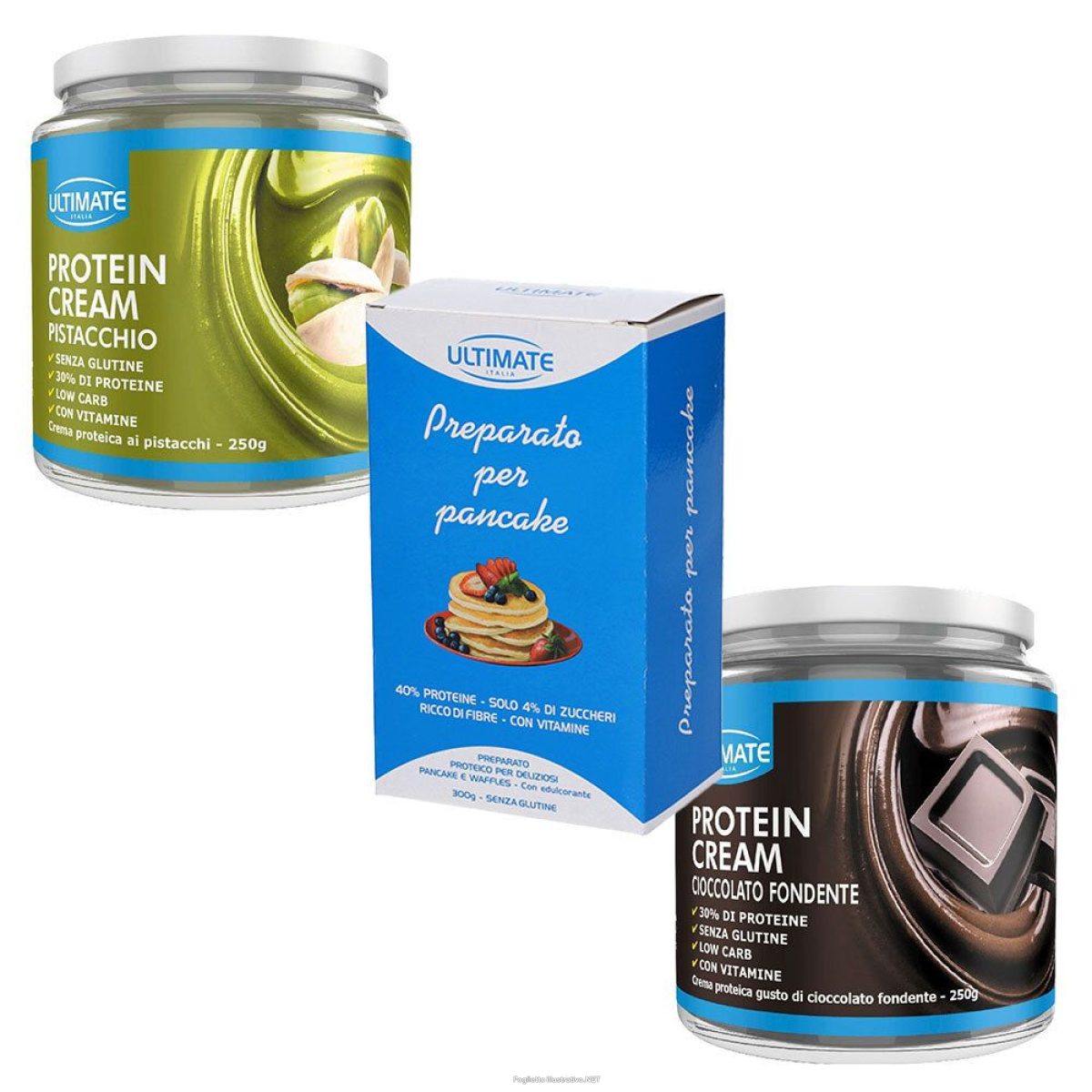Trova Offerte di ultimate set protein cream pistacchio + preparato per pancake proteici e compra online
