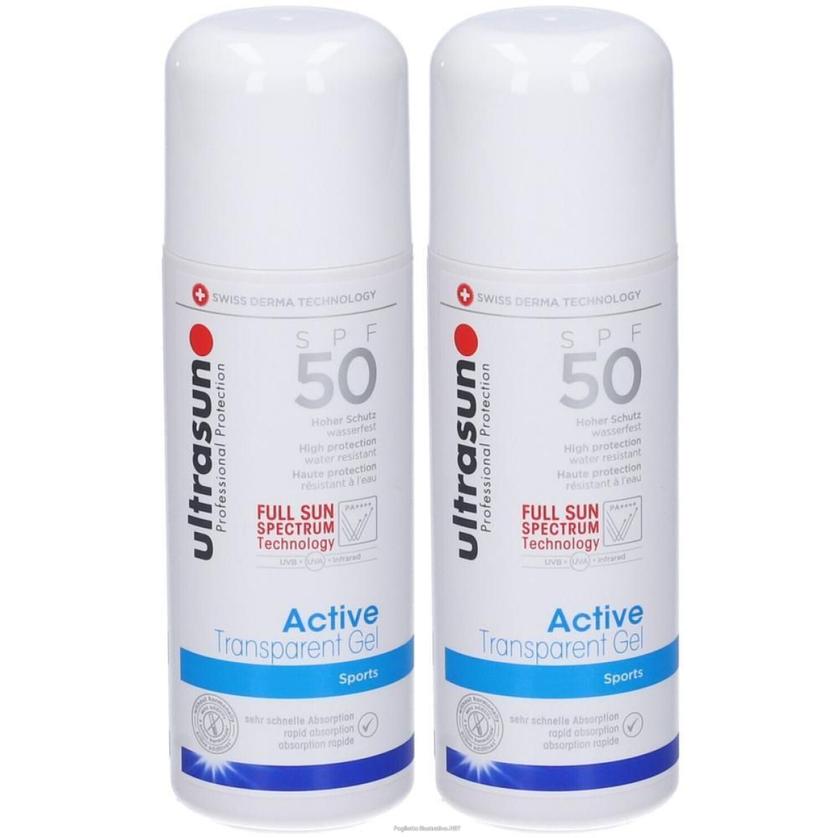 Trova Offerte di ultrasun active transparent gel spf 50 sports 2x150 ml e compra online