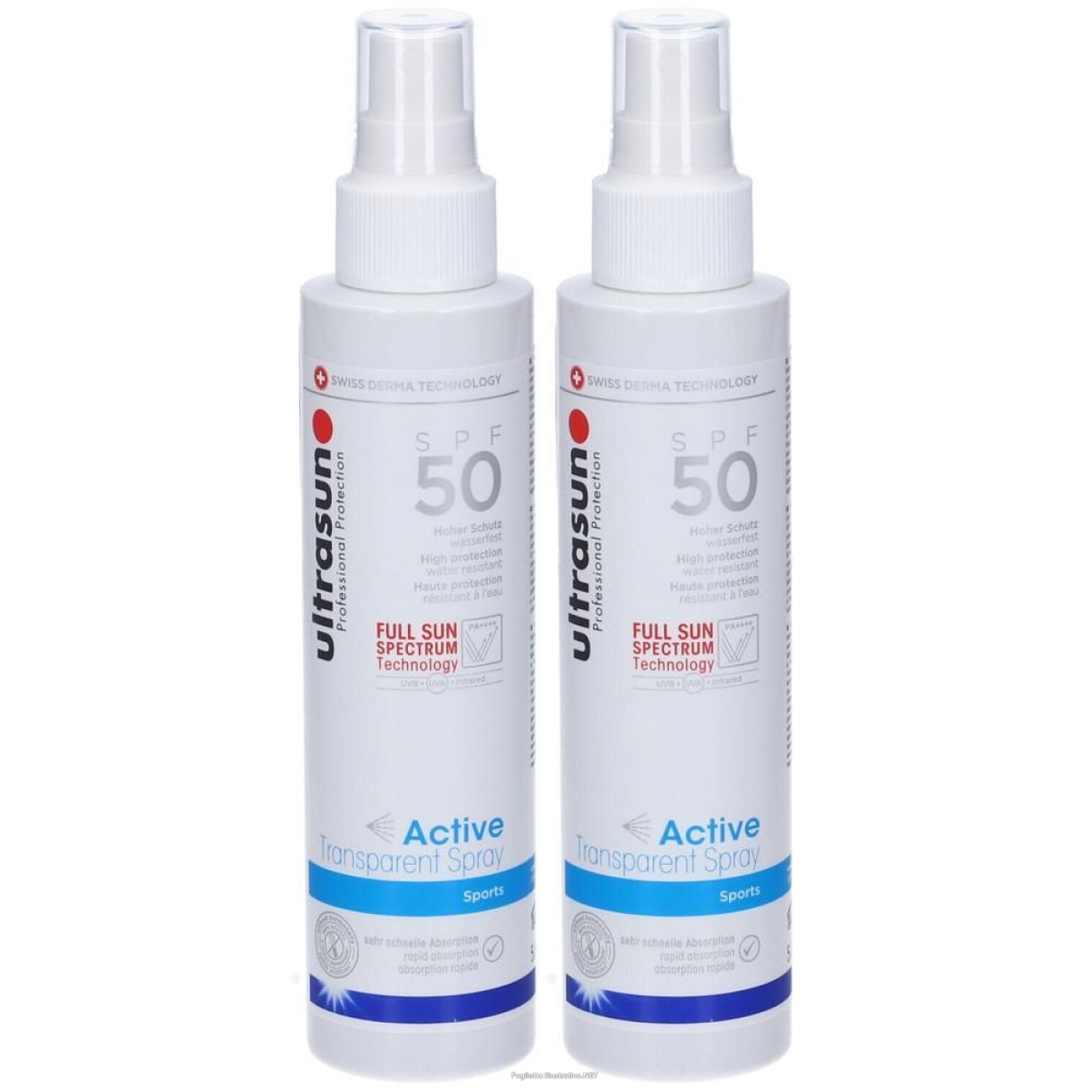 Trova Offerte di ultrasun active transparent spray spf 50 sports 2x150 ml e compra online