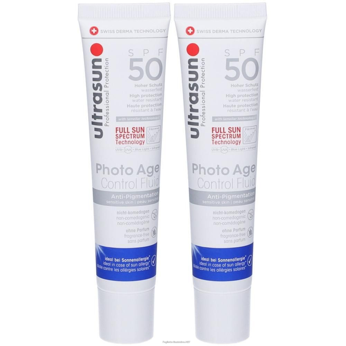 Trova Offerte di ultrasun photo age control fluid spf 50 anti-pigmentation 2x40 ml e compra online