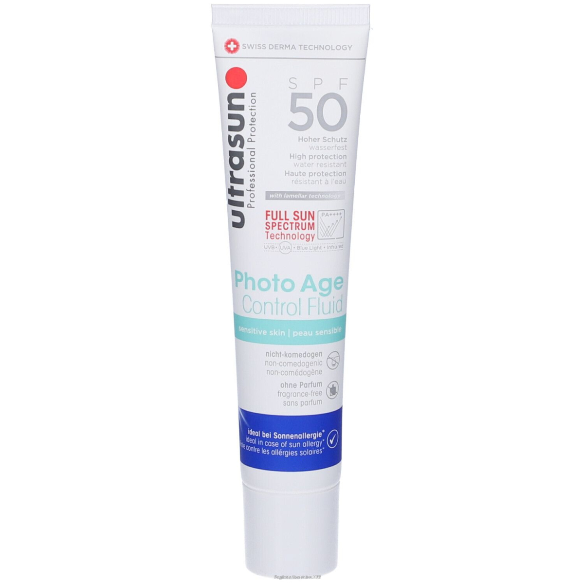 Trova Offerte di ultrasun photo age control fluid spf 50 sensitive skin 40 ml fluido e compra online
