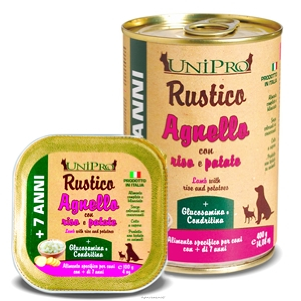 Trova Offerte di unipro rustico cibo umido agnello riso e patate per cani 7anni+ barattolo 400g e compra online