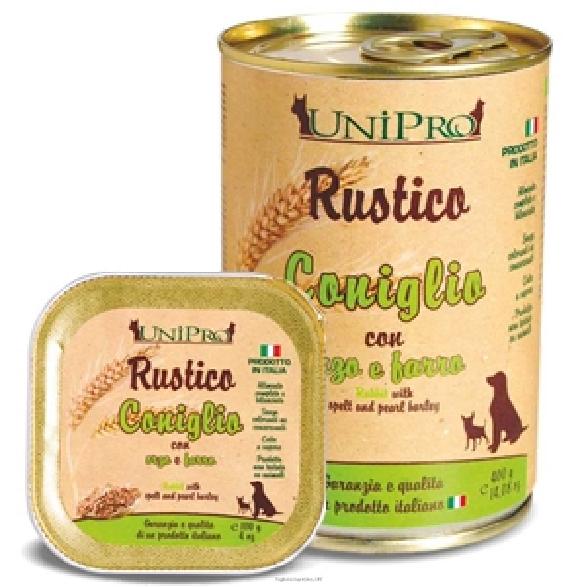 Trova Offerte di unipro rustico cibo umido coniglio orzo e farro per cani vaschetta 100g e compra online
