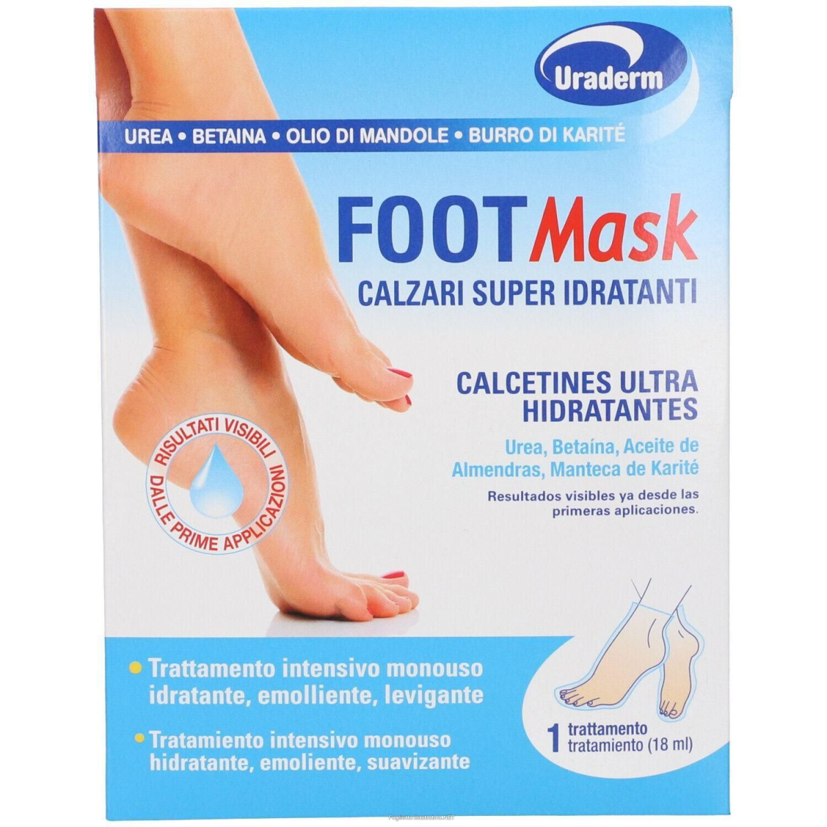 Trova Offerte di uraderm foot mask busta monouso 4x18 ml e compra online