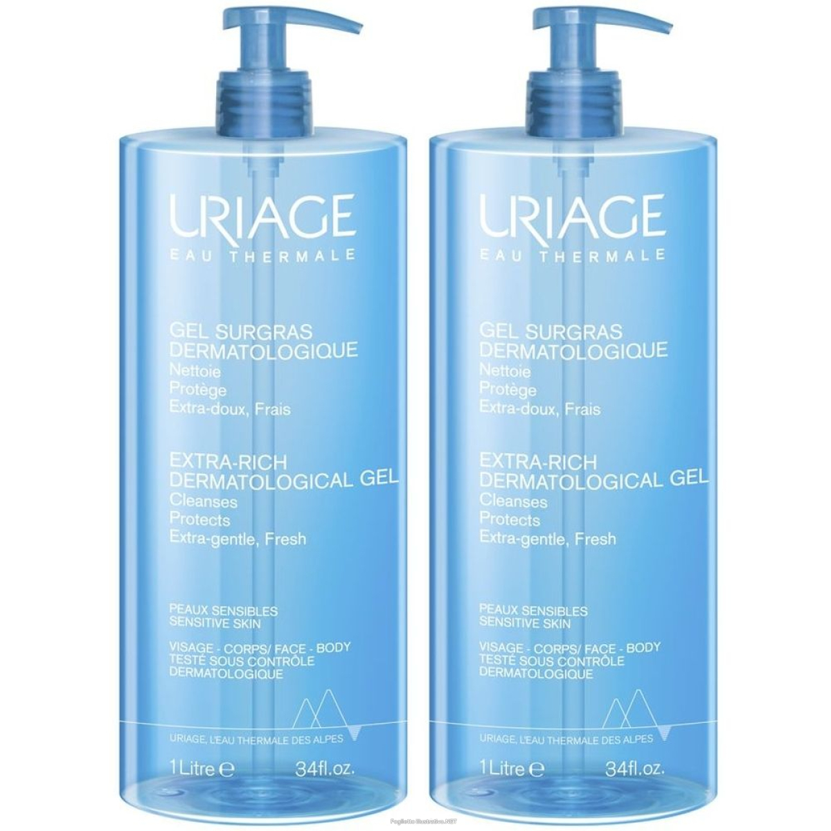 Trova Offerte di uriage gel detergente dermatologico extra-ricco 1lt set da 2 2x1 l e compra online