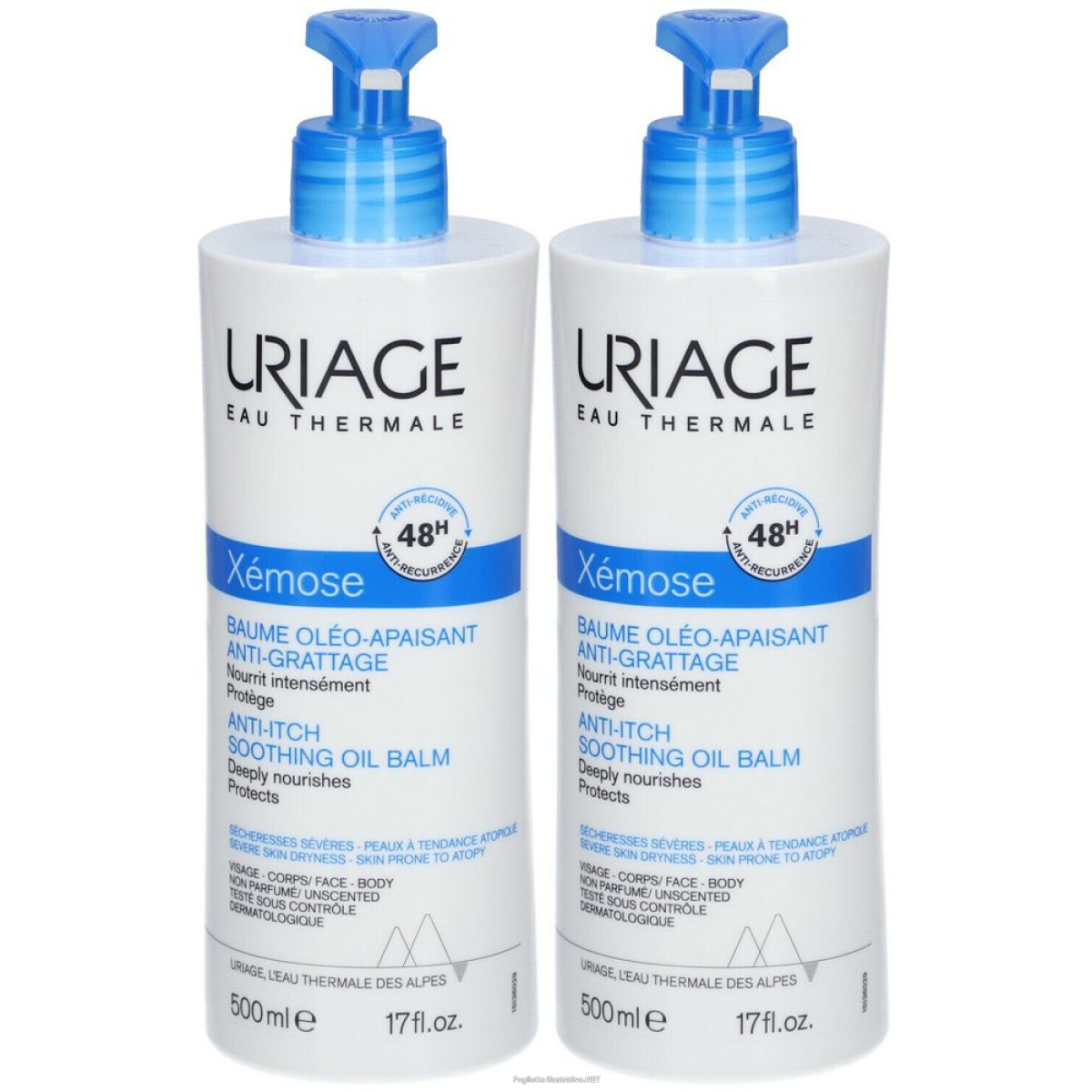 Trova Offerte di uriage xémose anti-itch soothing oil balm set da 2 2x500 ml olio e compra online