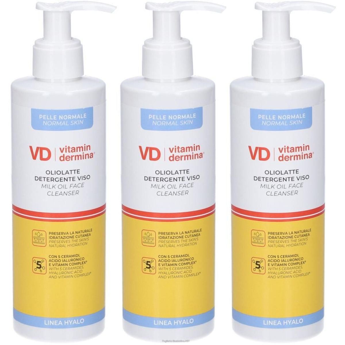 Trova Offerte di vd vitamindermina hyalo oliolatte detergente viso 3x240 ml e compra online