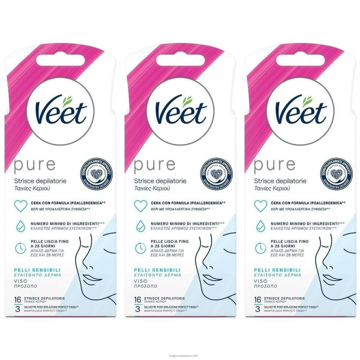 Trova Offerte di veet pure strisce depilatorie viso 3x1 st e compra online