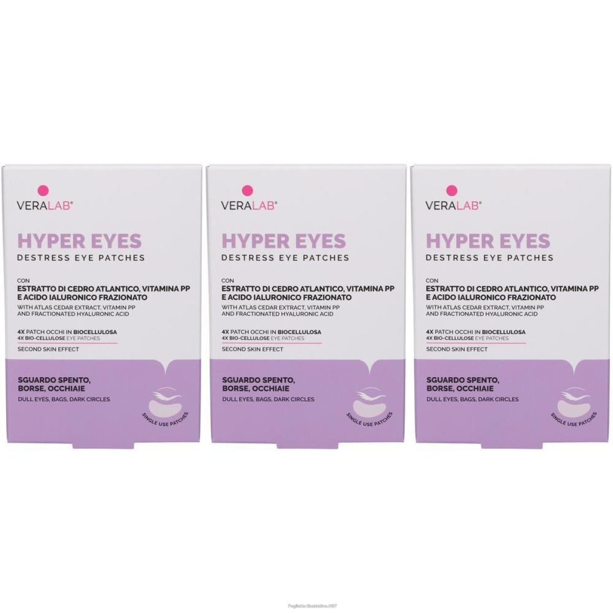 Trova Offerte di veralab hyper eyes destress eye patches kit 4 pezzi 3x4 st e compra online