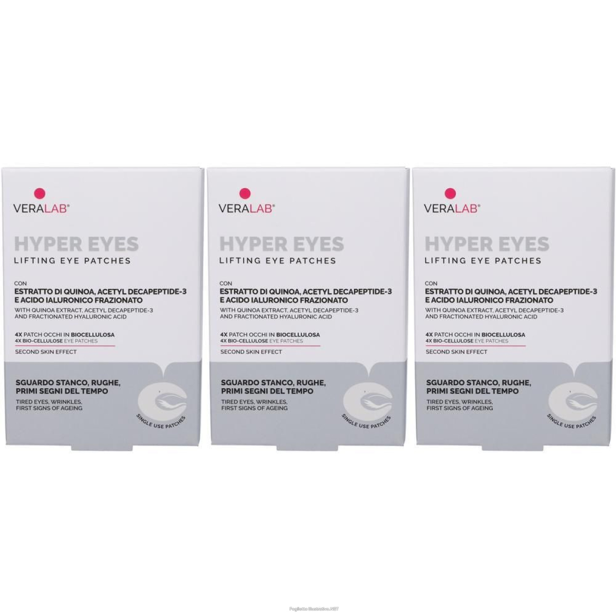 Trova Offerte di veralab hyper eyes lifting eye patches kit 4 pezzi 3x4 st e compra online