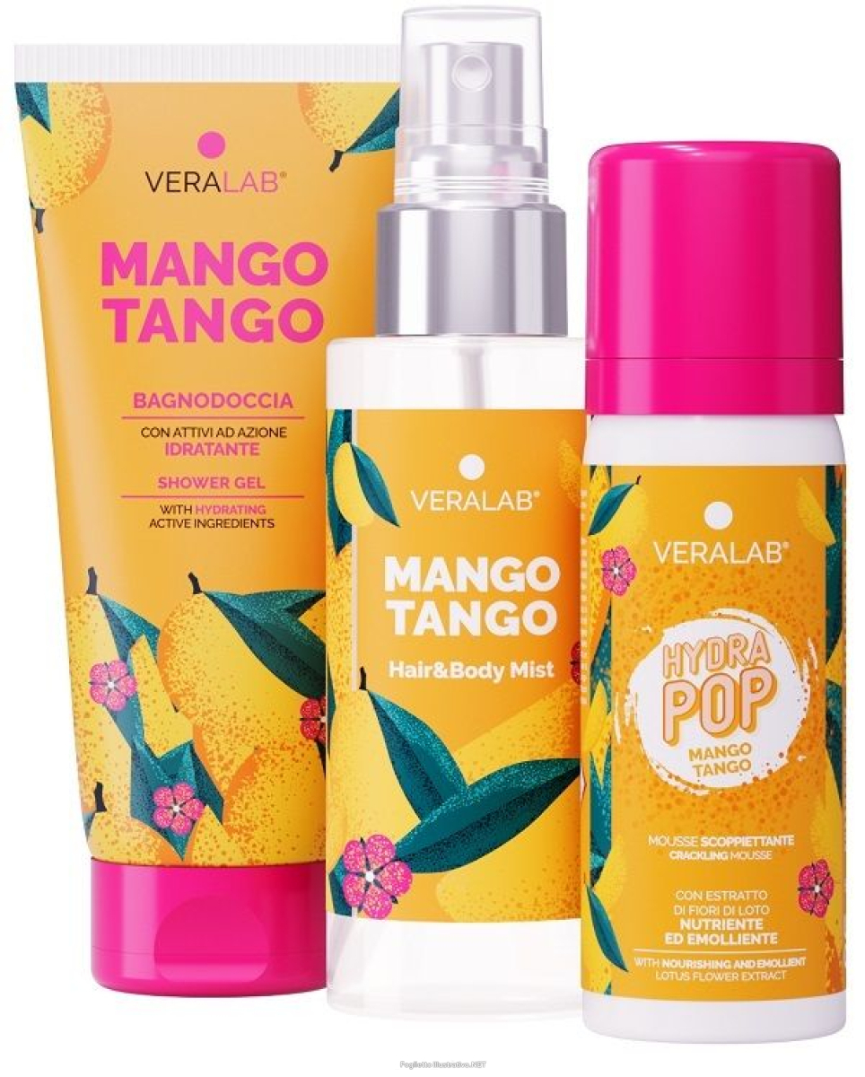 Trova Offerte di veralab kit body mango tango 1 pochette + 1 bagnodoccia + 1 acqua profumata + 1 hydra pop e compra online