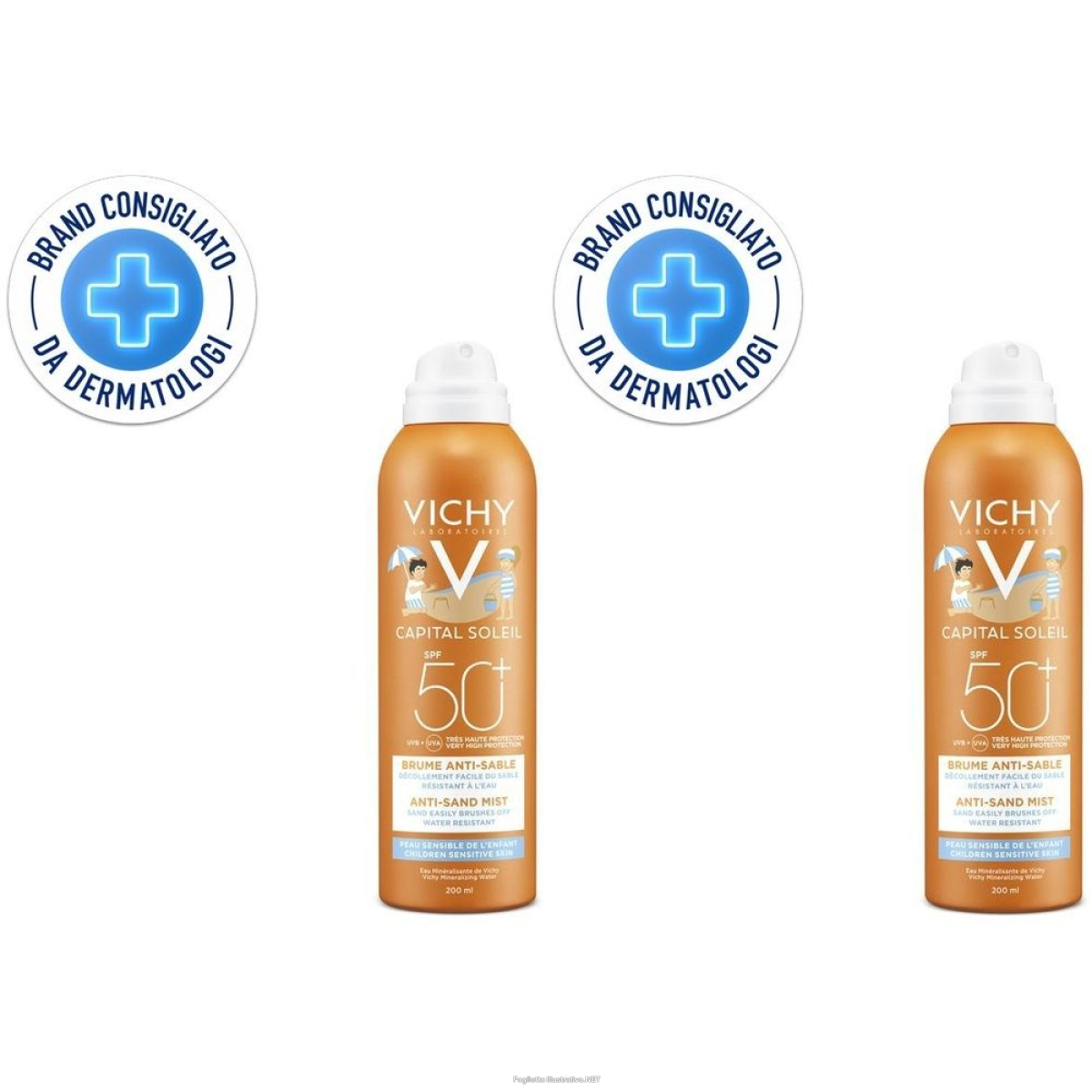 Trova Offerte di vichy capital soleil spray anti-sabbia per bambini spf 50 200 ml set d e compra online
