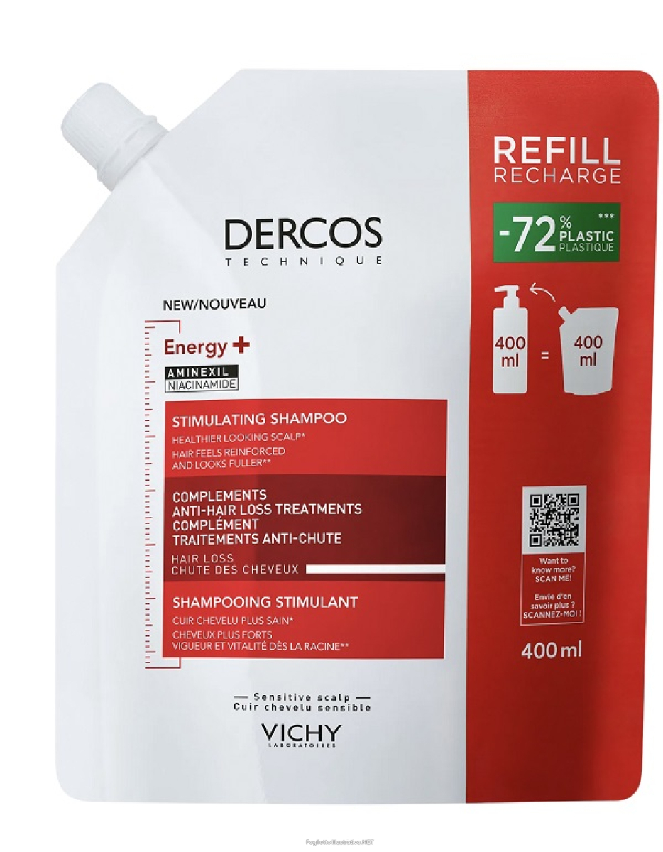 Trova Offerte di vichy dercos energy+ shampoo energizzante anticaduta eco ricarica capelli da normali a grassi 400 ml e compra online