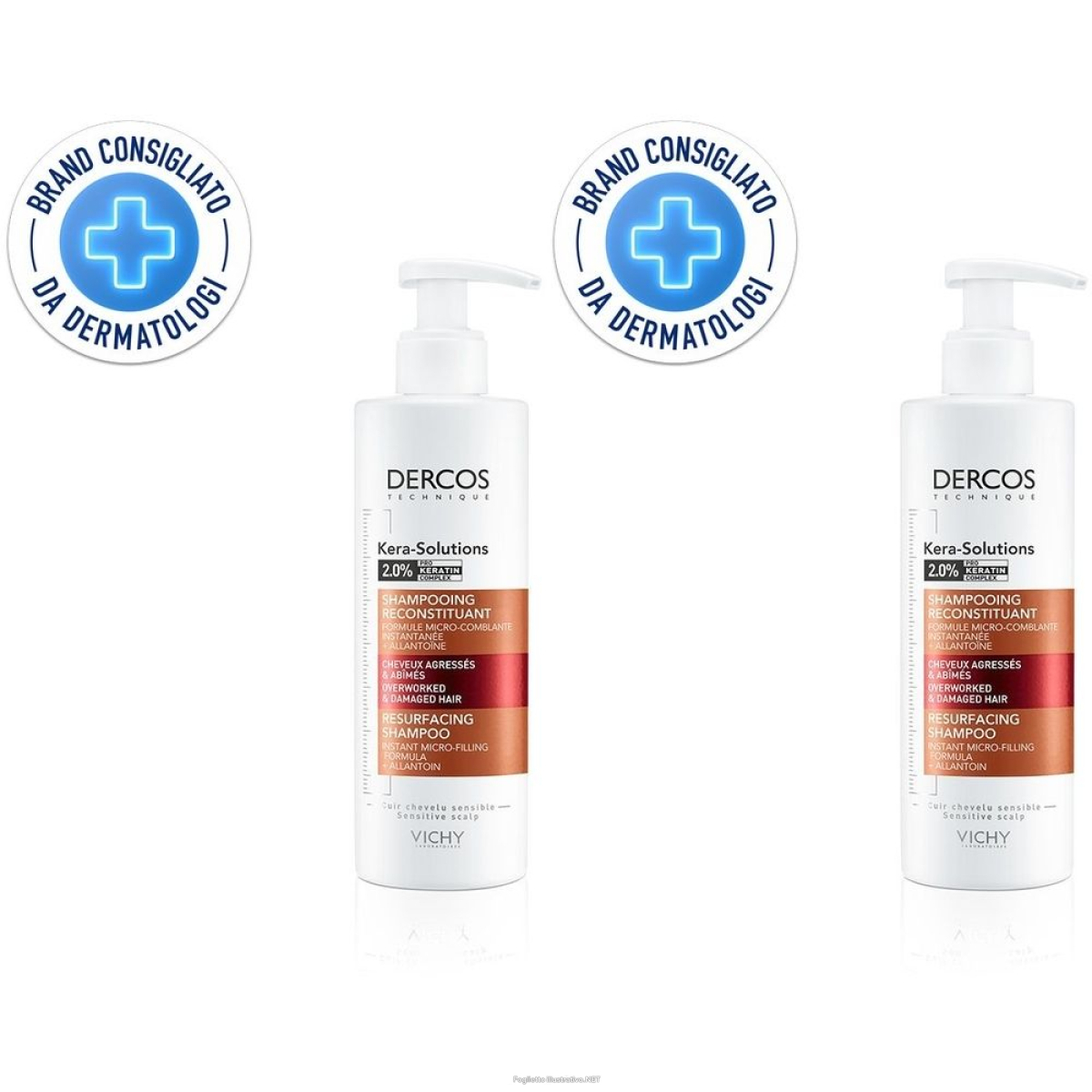 Trova Offerte di vichy dercos kera-solution shampoo ristrutturante 250 ml set da 2 2x25 e compra online