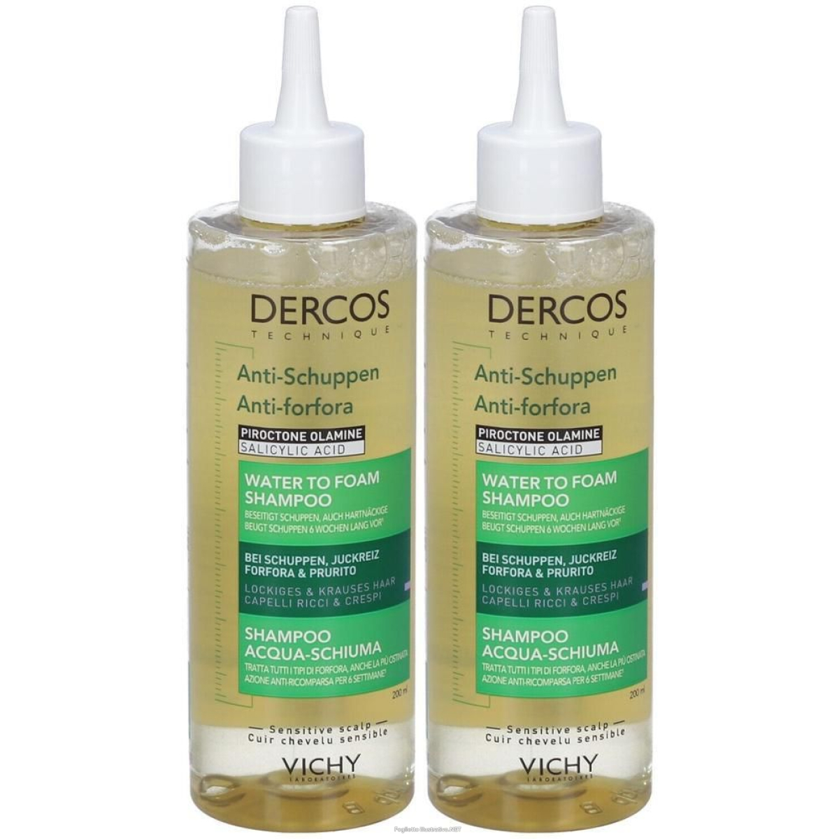 Trova Offerte di vichy dercos technique anti forfora shampoo acqua-schiuma 2x200 ml e compra online
