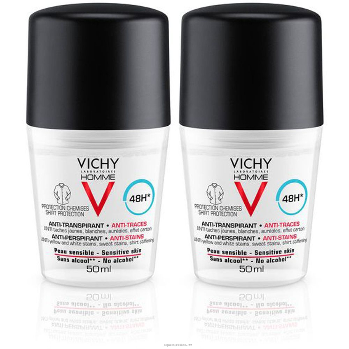 Trova Offerte di vichy homme deodorante anti macchie 50 ml set da 2 2x50 roller e compra online