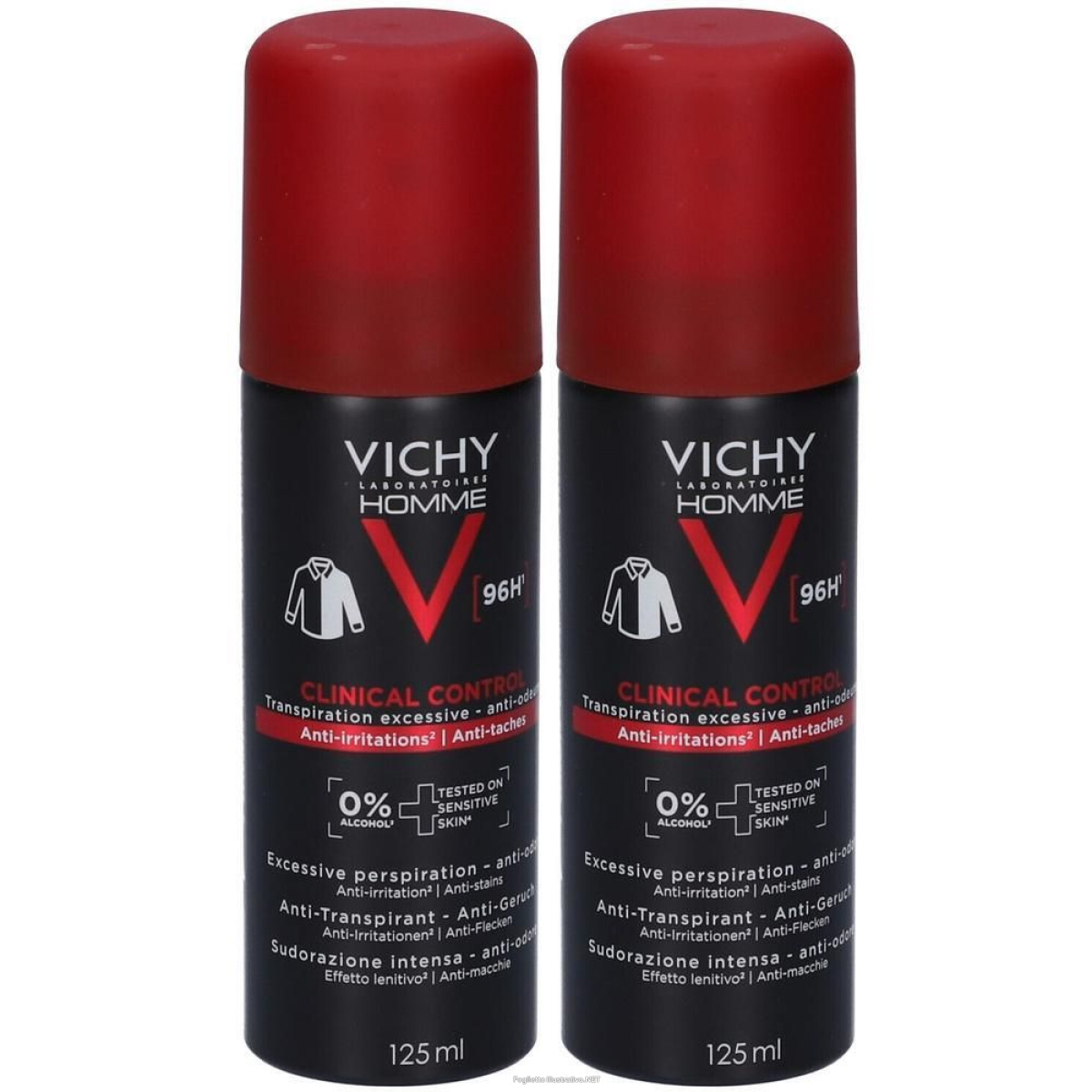 Trova Offerte di vichy homme deodorante spray clinical control 2x125 ml e compra online
