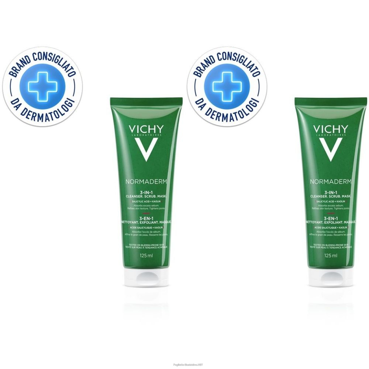 Trova Offerte di vichy normaderm 3 in 1 esfoliante + crema detergente maschera 125 ml e compra online