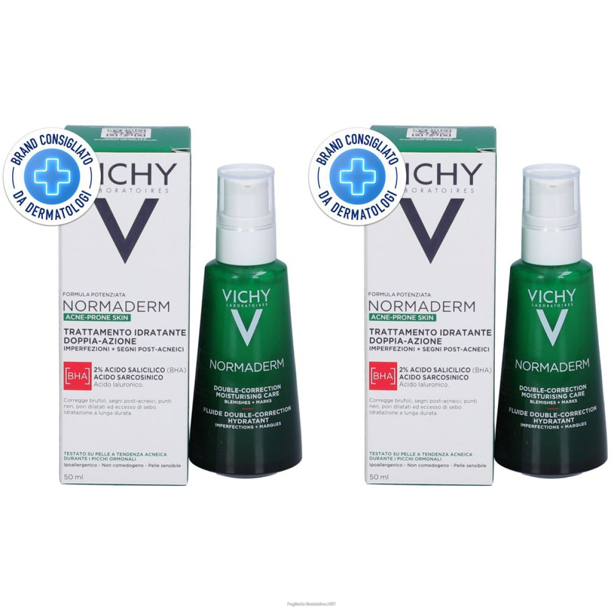 Trova Offerte di vichy normaderm trattamento idratante doppia azione 50 ml set da 2 2x5 e compra online