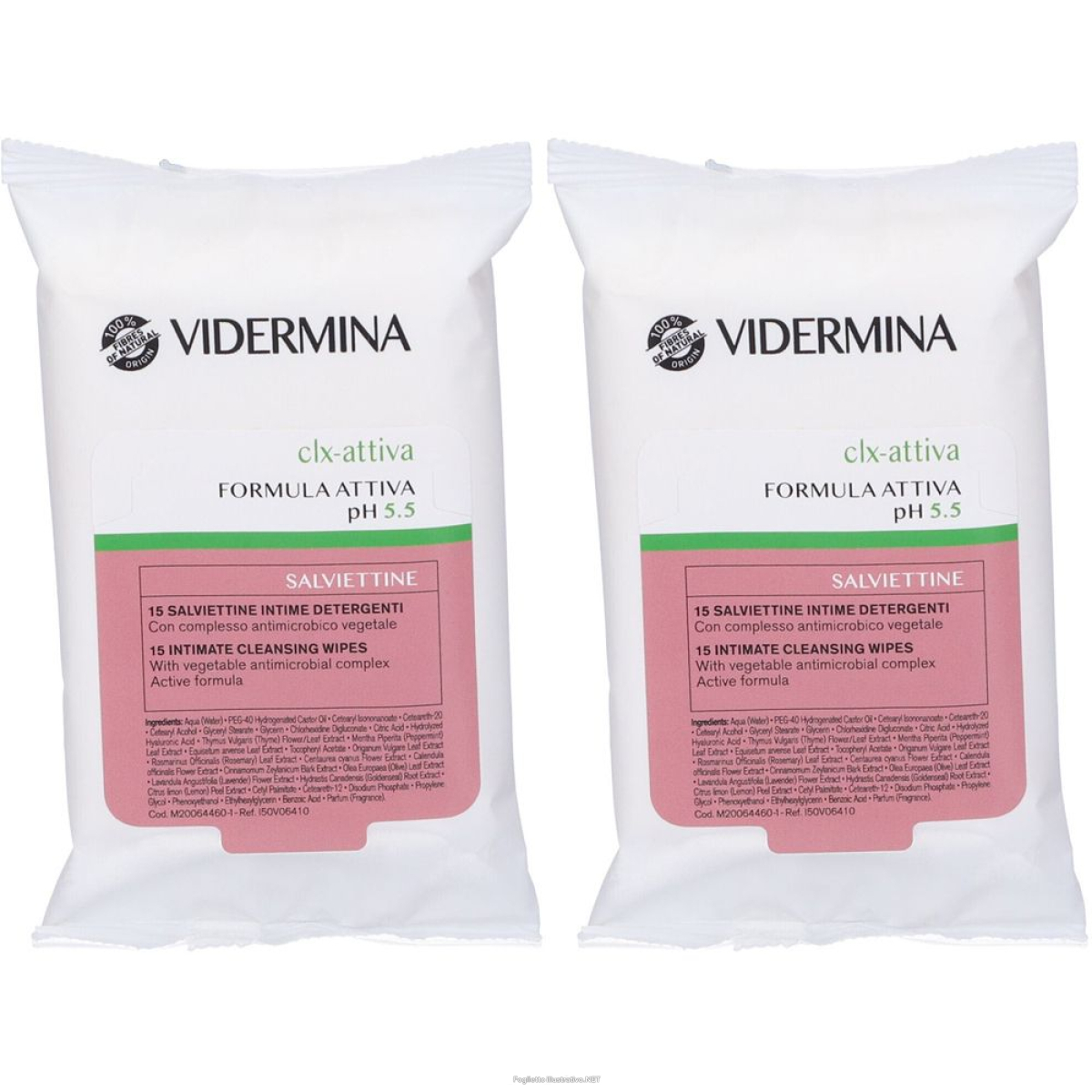Trova Offerte di vidermina clx-attiva salviettine detergenti ph 5.5 set da 2 2x15 pz sa e compra online